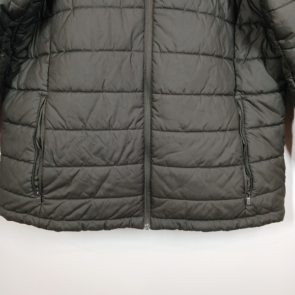 Columbia Quilted Puffer Jacket Womens Sz 1X Army Green Hooded Gorpcore Winter - Picture 2 of 7